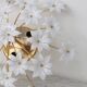 Wonderful Murano Ceiling Light White Flowers, 1970