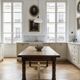 Large farmhouse table made of solid wood