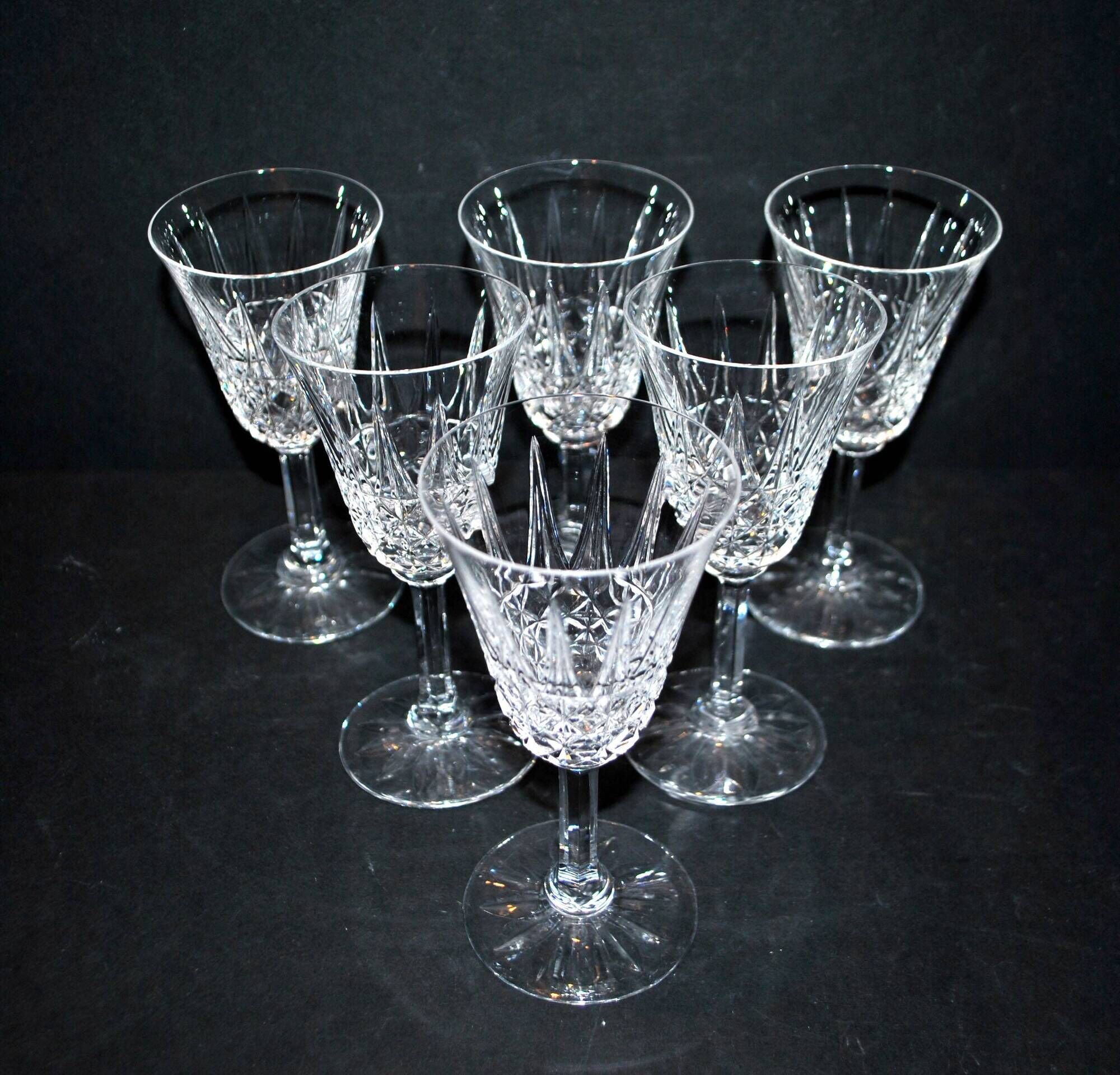 Set of 6 tarn white wine glasses 13.8 cm in diamond cut crystal from saint-louis
