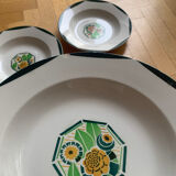 Assiettes géométriques et fleuries