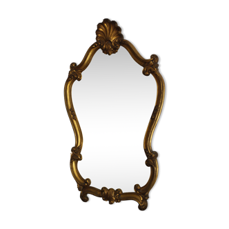 Antique golden shell mirror
