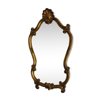Miroir coquillage doré ancien