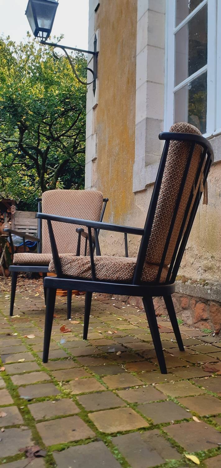 Pair of Baumann armchairs, 1960s
