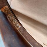 Thonet armchair, swivel, in wood and faux leather.