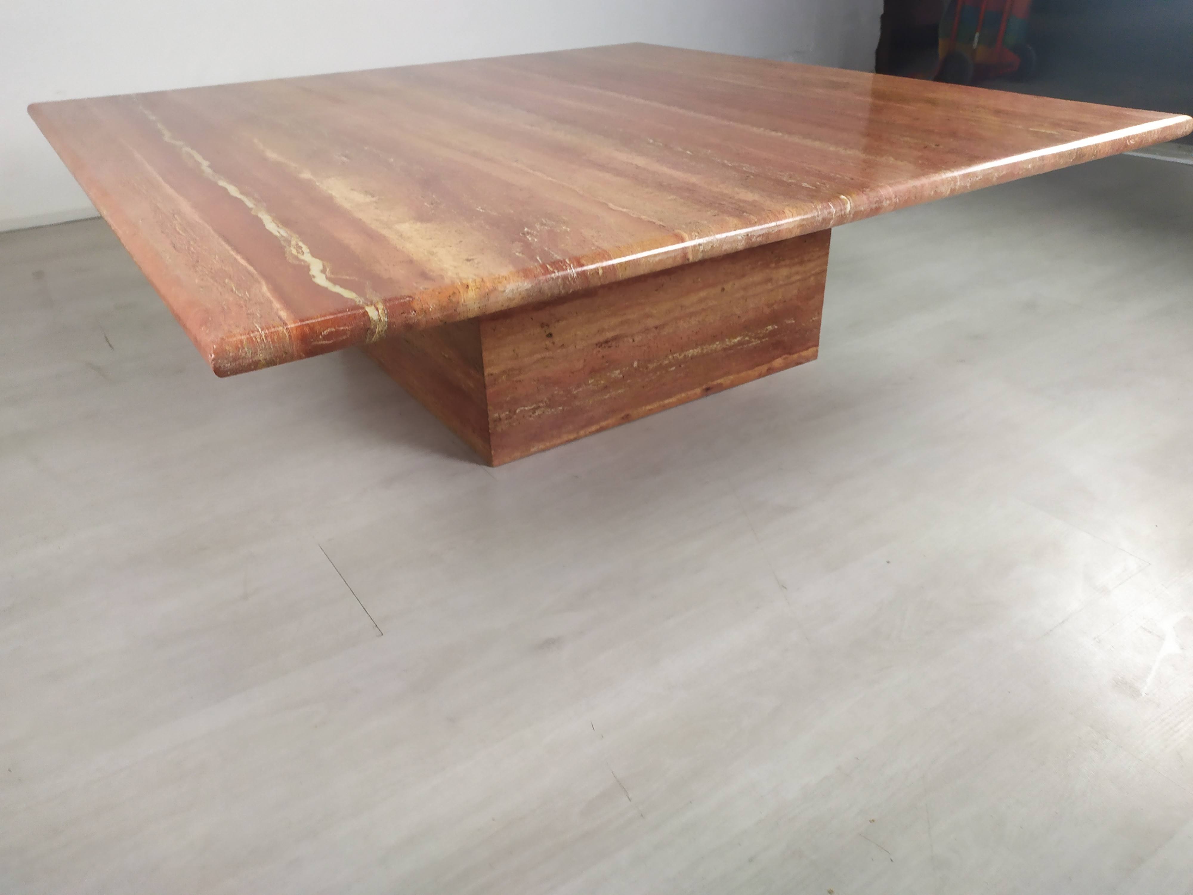 Travertine coffee table red design