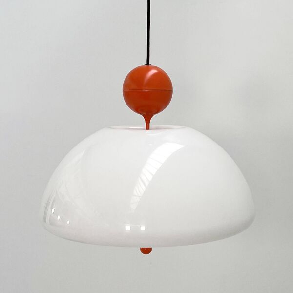 Suspension Saliscendi Orange par Elio Martinelli pour Martinelli Luce, 1970