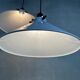 2x vintage white metal pendant lamps – 1980s
