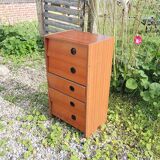 Old Shoe Cabinet with 5 Wooden Lockers