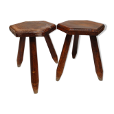 Pair tripods, wooden stools