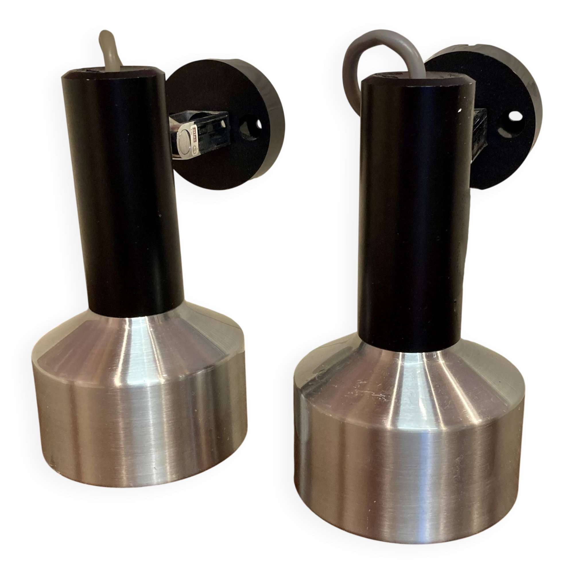 Pair of modular wall lights Scandinavian design 1960.