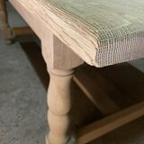 Raw wood farmhouse table