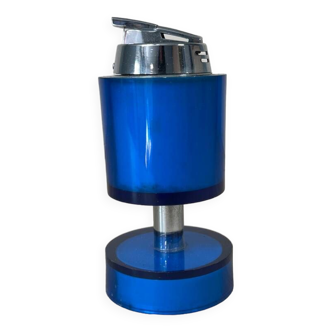 Sarome table lighter | Space Age Design | Blue acrylic | 70s vintage