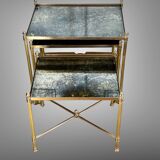 Nest of table from “maison bagués 1970” in gilt bronze and glass tops