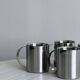 Set of 4 shiny stainless steel mugs