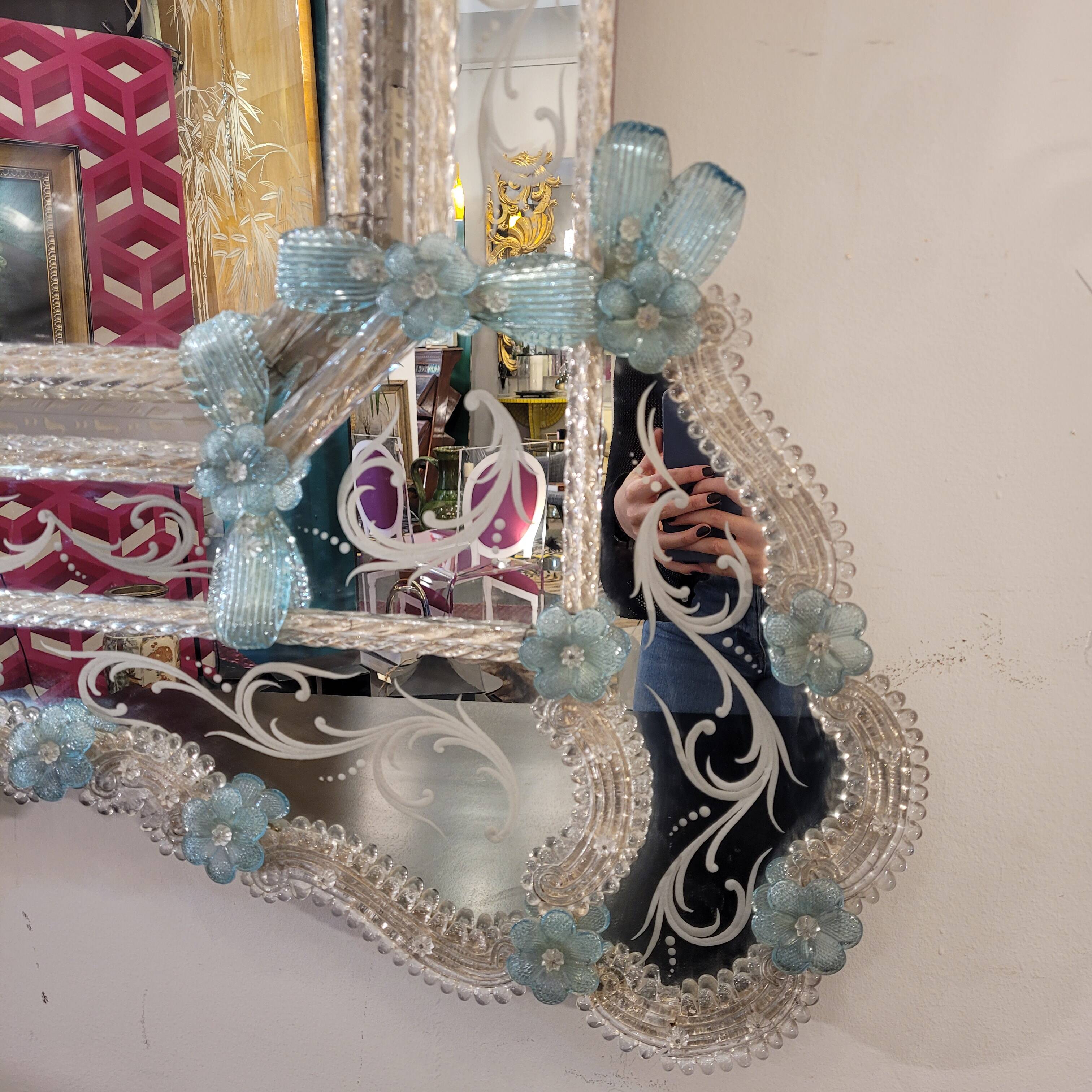 Espejo in Murano crystal, recorded in acid, Ongaro and Fuga, s.XX – Italia