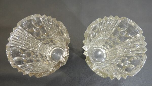 Paire de vases en cristal taillé vintage