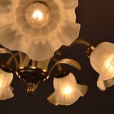 Lustre ceiling lamp design flowers of the 70s