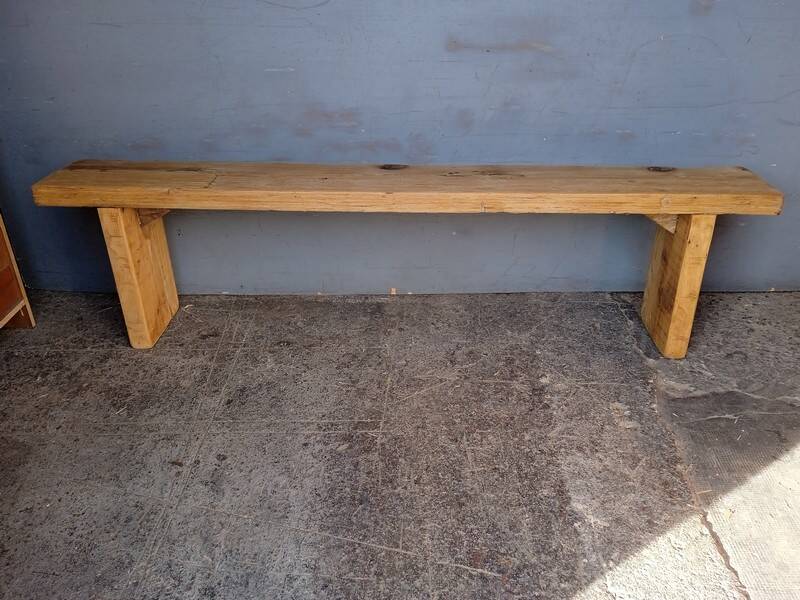 Bench 180 cm old solid wood with patina