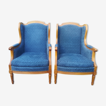 Pair of Louis XVI style ear chairs