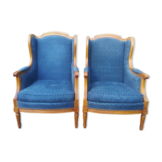 Pair of Louis XVI style ear chairs