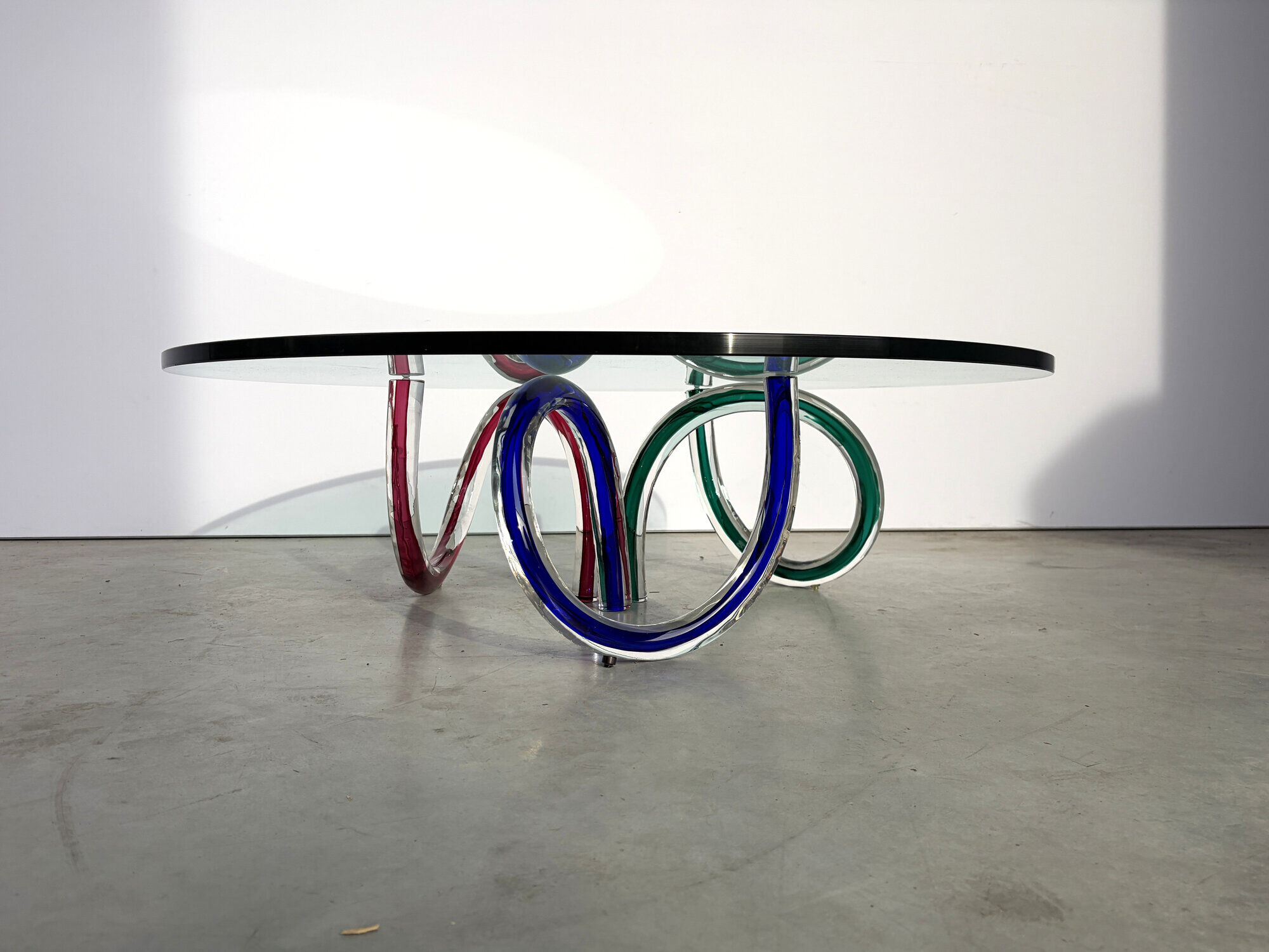 Murano glass coffee table by Maurice Barilone, 1980s