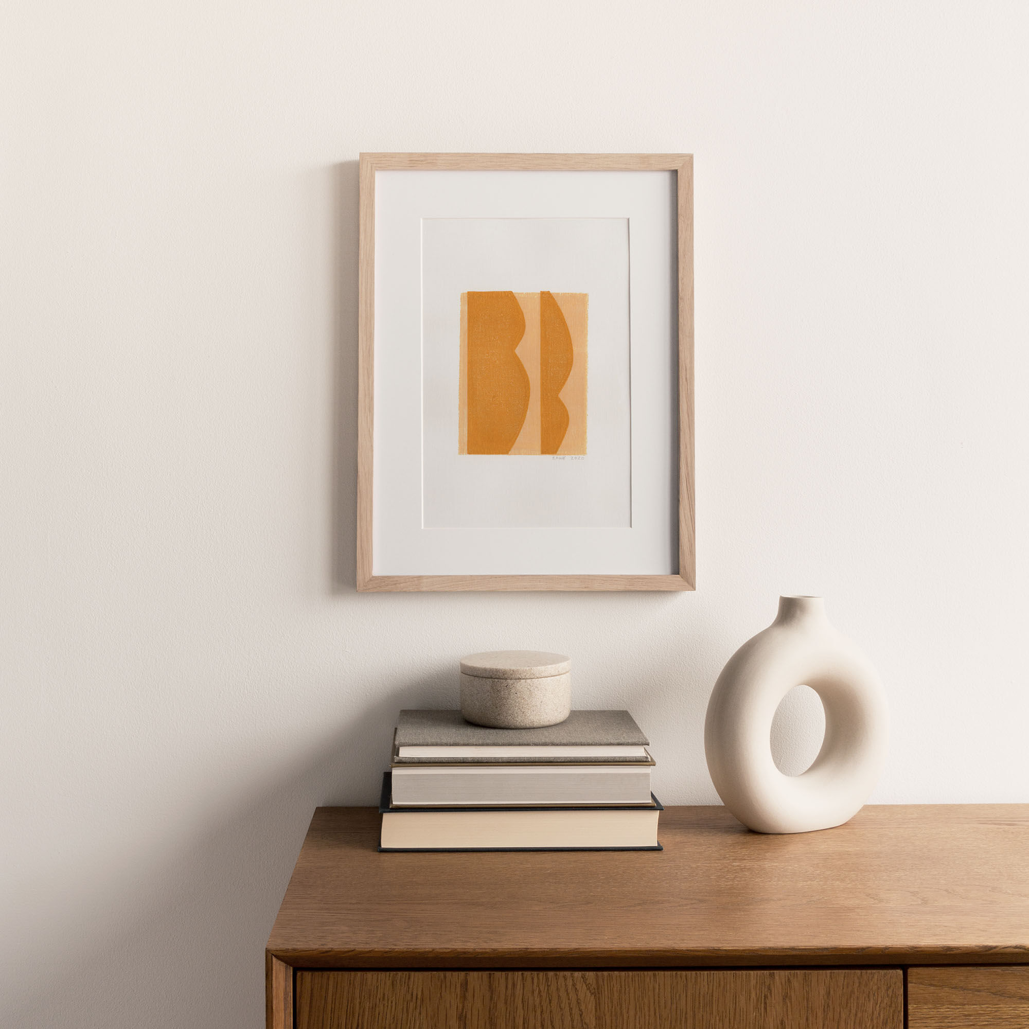 Monotype painting on paper - illustration Abstract Monotype painting on paper -M101 signed Eawy