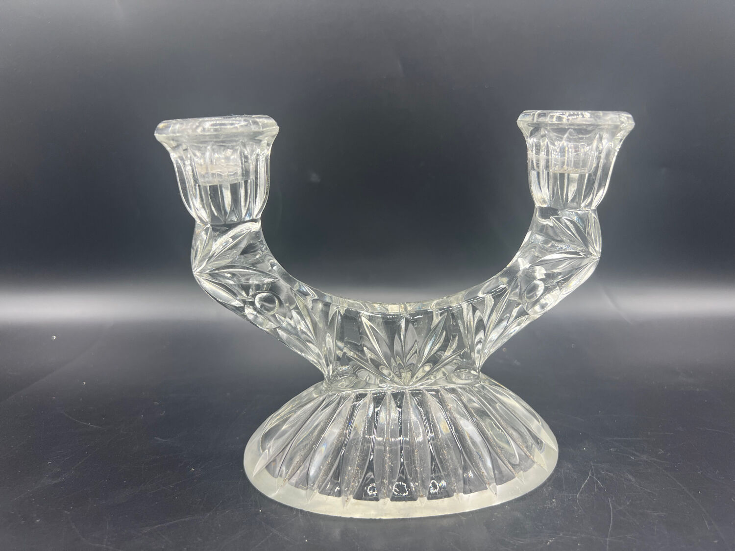 Vintage glass candle holder