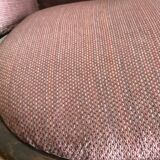 Set de fauteuils Art Déco années 1950 en bois et tissu marron et violet