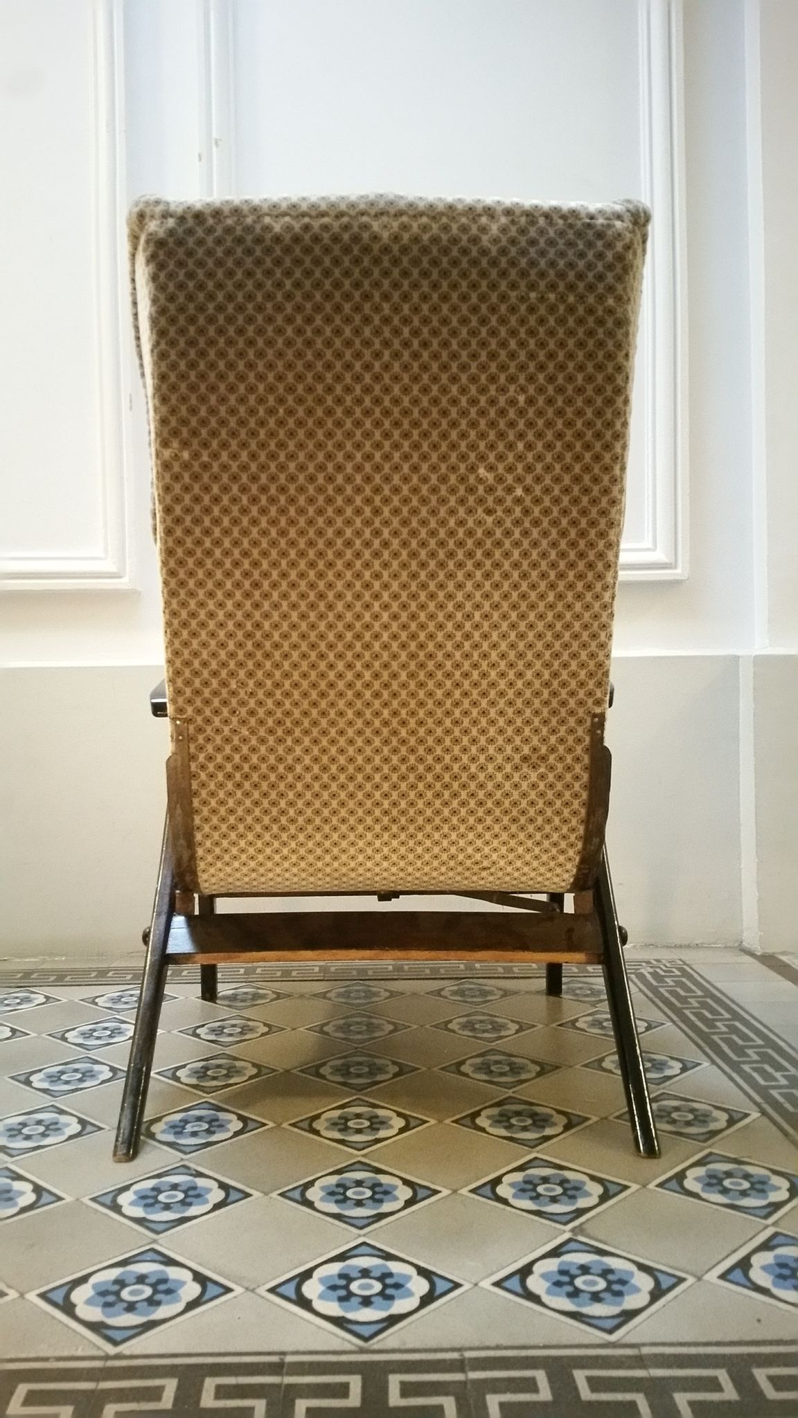 Fauteuil Wing chair à système de relaxation année 50/60