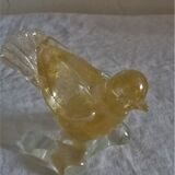 Clipboard Murano- small bird in blown glass with intercalary decoration of gold paillons.