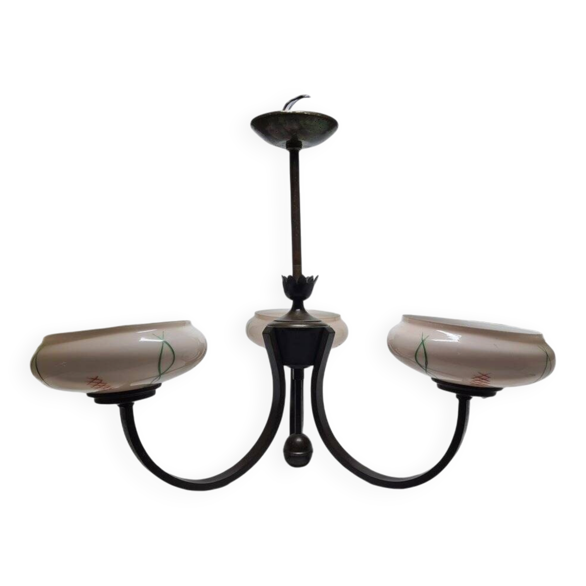 Art Deco glass chandelier, Poland, 1930s