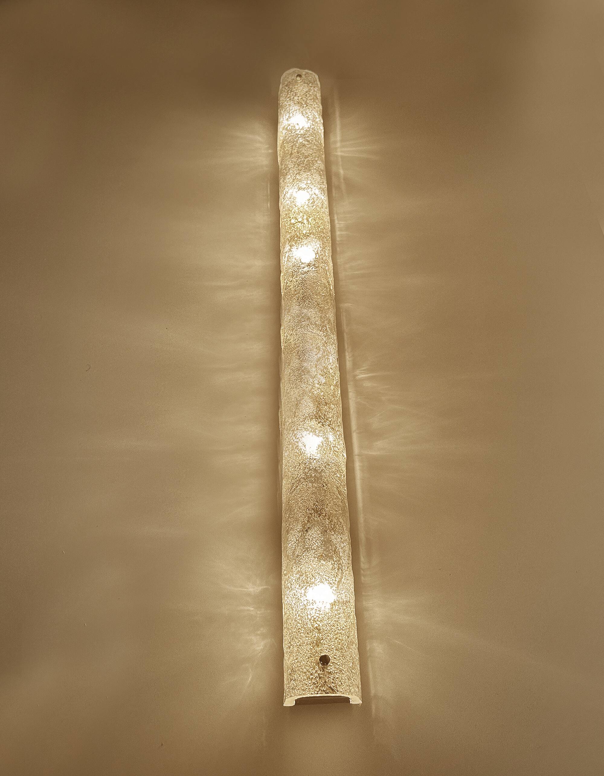 Large Vintage Murano Glass Brass Wall Lamp
