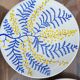 Hand-painted plate - Mimosa - flower