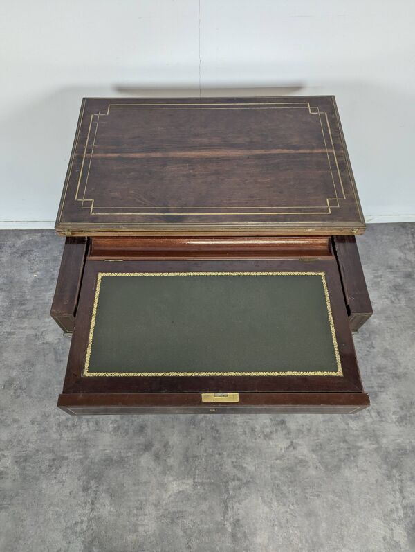 Table à jeux coiffeuse secrétaire de style Louis XVI en acajou