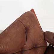 Fauteuil en cuir, design norvégien, années 1970, production : Norvège