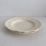 2 deep plates in scalloped ivory earthenware Sarreguemines