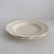 2 ivory fluted earthenware soup plates Sarreguemines