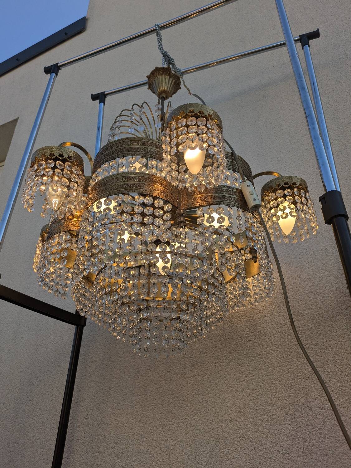 Lustre vintage mid century, Hollywood Regency