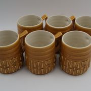Série 6 mugs céramique BP vintage