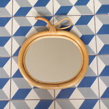 Miroir pomme en rotin vintage