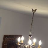 Chandelier with five arms of brushed metal light