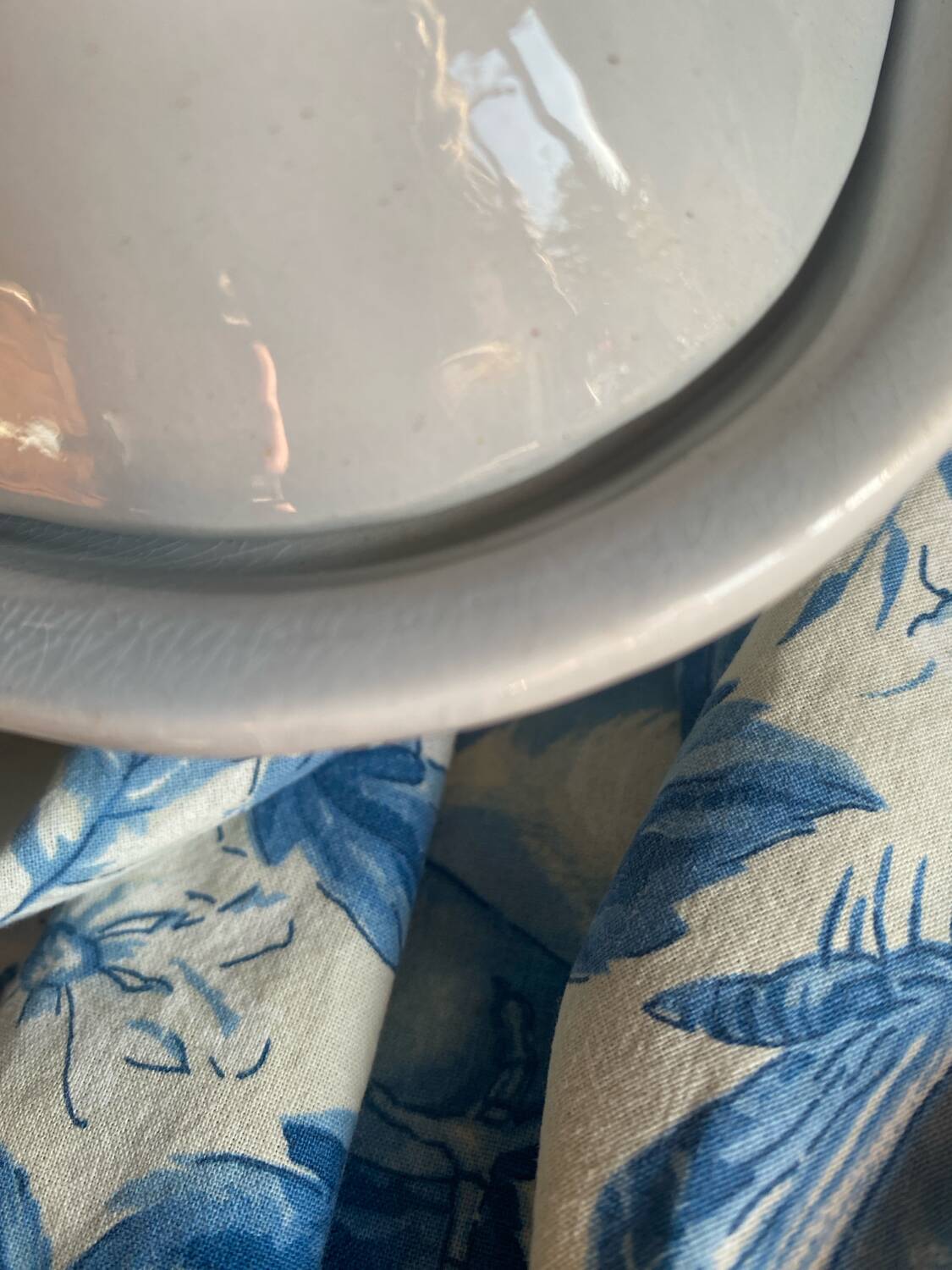 Large antique Villeroy and Boch porcelain dome dish