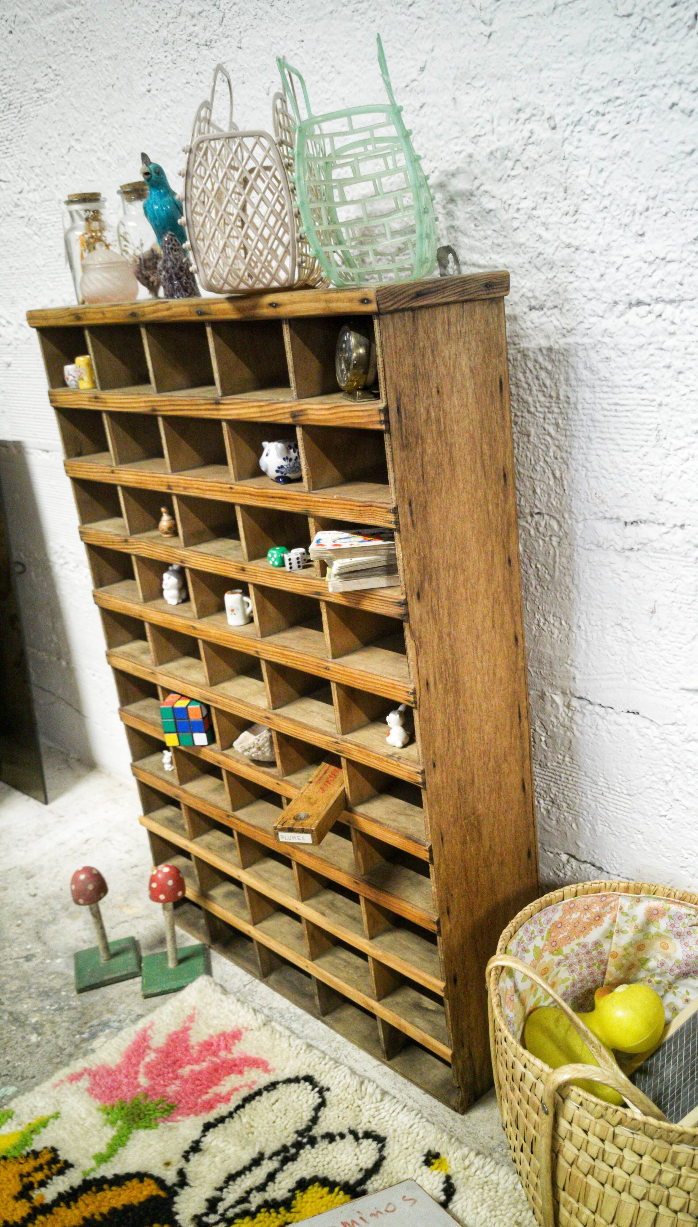 Old wooden sorting locker