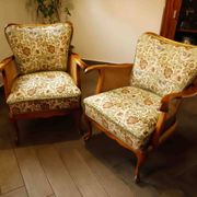 Set of 2 German Chippendale Cane Armchairs by Adolf Wrenger