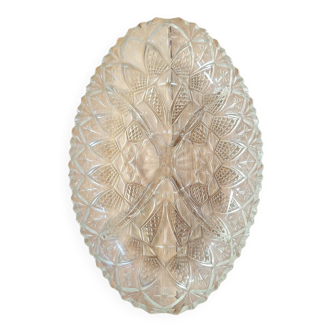 Oval glass cutwork aperitif plate