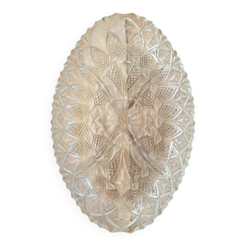 Oval glass cutwork aperitif plate