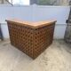L-shaped walnut solid wood bar, professional furniture, bistro counter, reception.