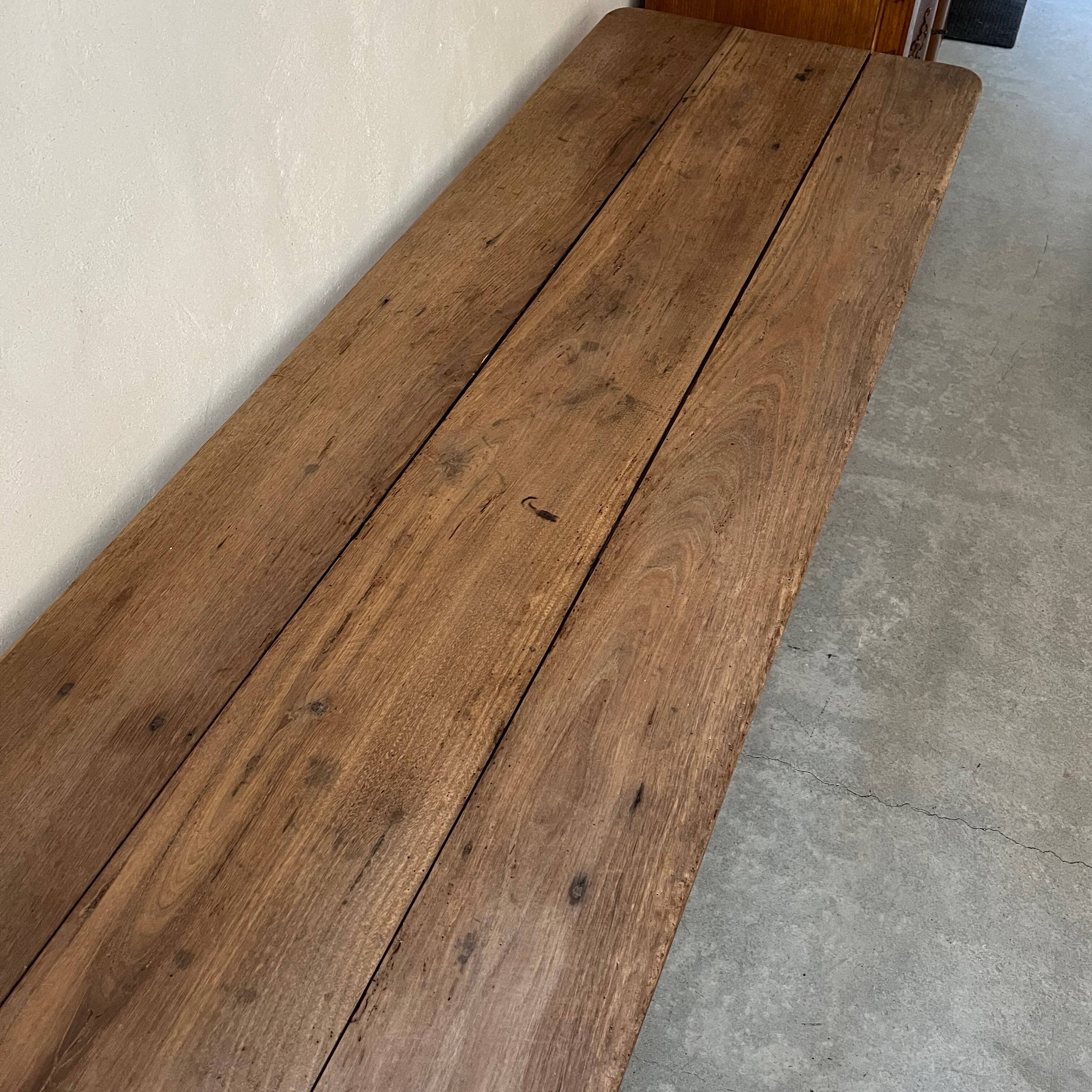 Wooden table, black metal legs