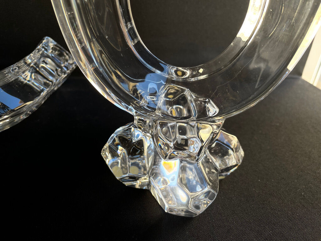 Cristallerie de Vannes le Châtel - Pair of torch candle holders - Cristal signé