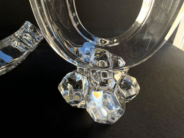 Cristallerie de Vannes le Châtel - Paire de bougeoirs flambeaux - Cristal signé